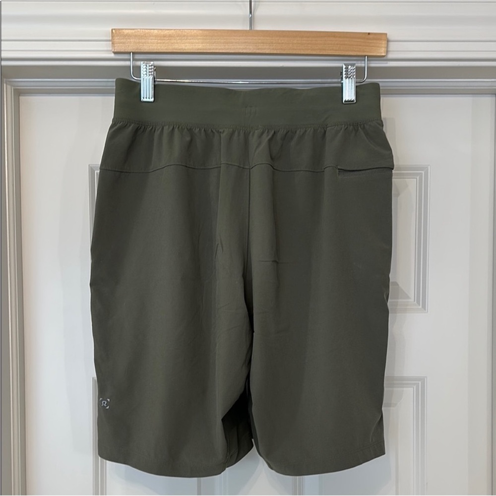lululemon men’s T.H.E. Linerless Short 9" inseam, olive green